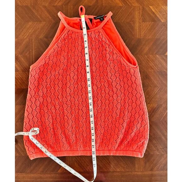 Boston Proper Coral Crochet Halter Top Size M Lined - Picture 8 of 16